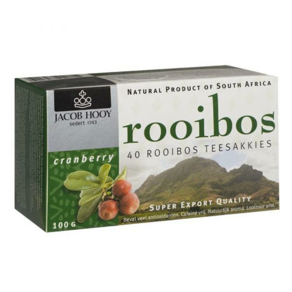 Jacob Hooy Rooibos Cranberry Zakje 40 stuks