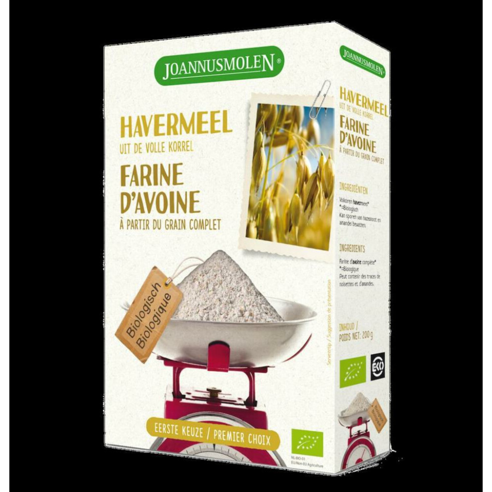 Joannusmolen Haverrmeel Volkoren Bio 200 gr