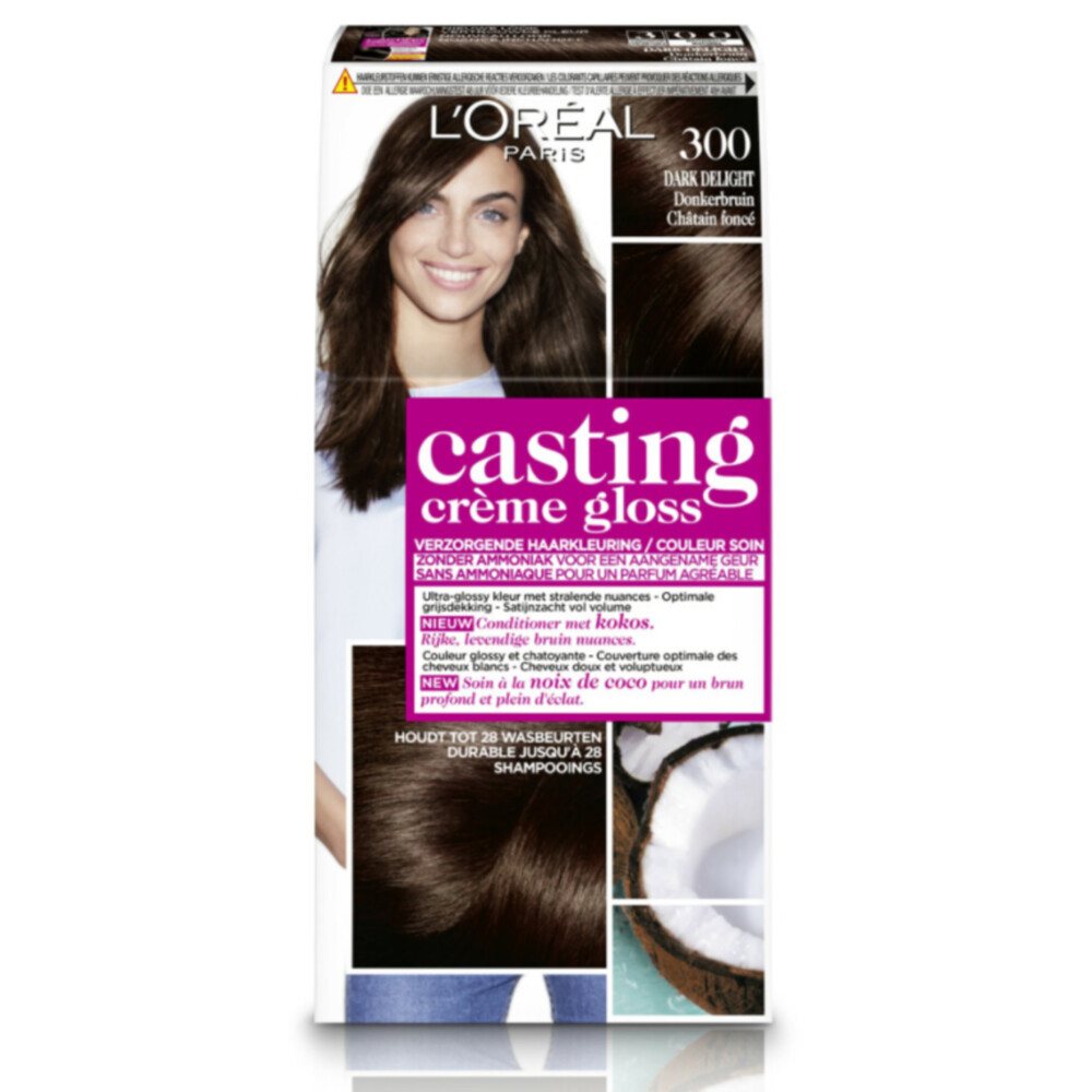 L'Oréal Casting Crème Gloss Haarkleuring 300 Dark Delight - Donkerbruin