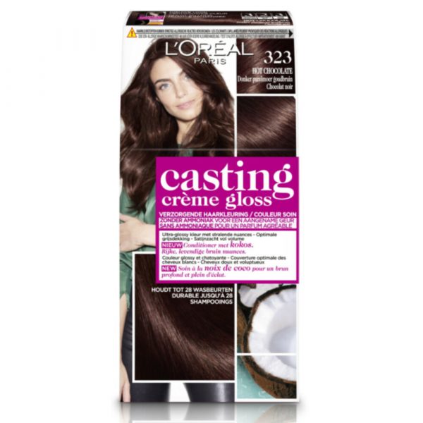 L'Oréal Casting Crème Gloss Haarkleuring 323 Hot Chocolate - Donker Parelmoer Goudbruin