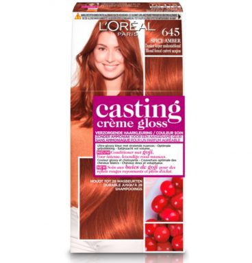 6x L'Oréal Casting Crème Gloss Haarkleuring 645 Ambre - Donker Koper Mahonie