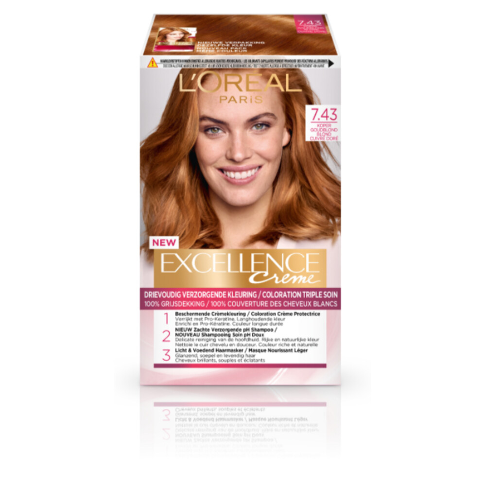 L'Oréal Excellence Creme 7.43 Koper Goudblond