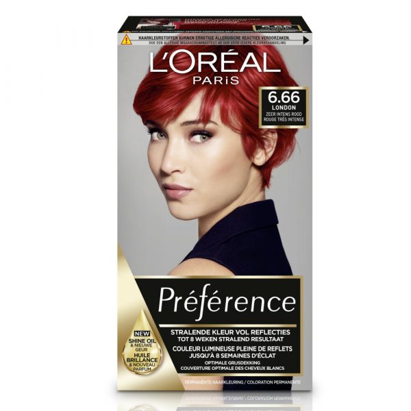 L'Oréal Preference Haarkleuring 6.66 Pure Scarlet - Zeer Intens Rood