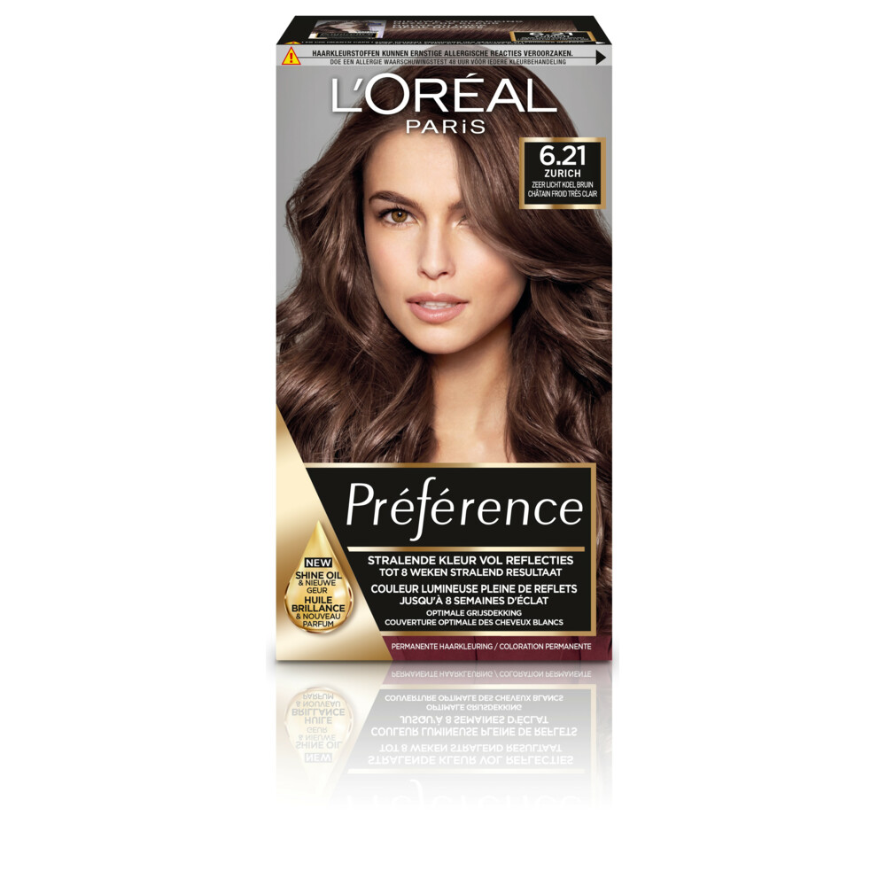 L'Oréal Preference haarkleuring 6.21 Zurich - Zeer licht koel bruin