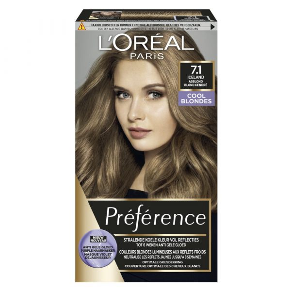 6x L'Oréal Preference haarkleuring 7.1 Iceland - Cool Blondes