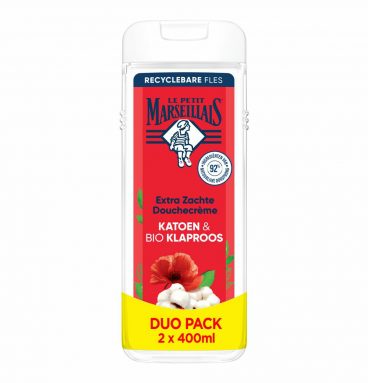 6x Le Petit Marseillais Katoenmelk&BIO Klaproos Douchecrème 2x400 ml