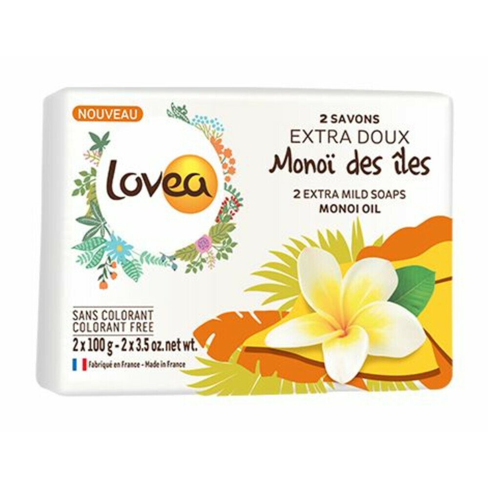 6x Lovea Handzeep Monoï des îles 2x 100 gram