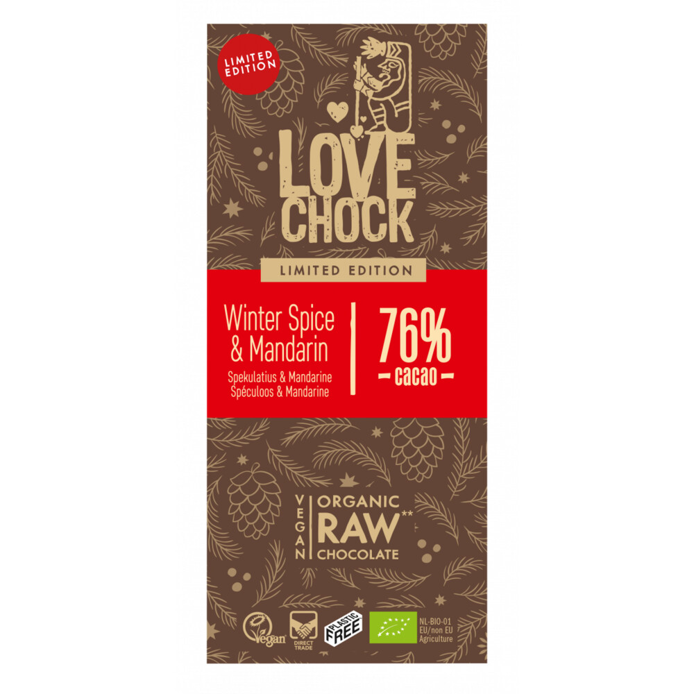 6x Lovechock Chocolade Winter Spice Mandarin 70 gr