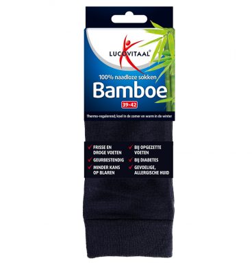 Lucovitaal Bamboe Sok Lang Blauw Maat 39-42 1 paar