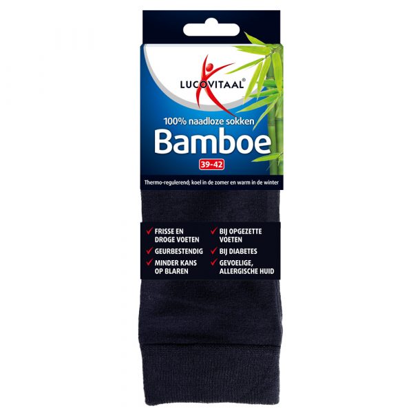 Lucovitaal Bamboe Sok Lang Blauw Maat 39-42 1 paar