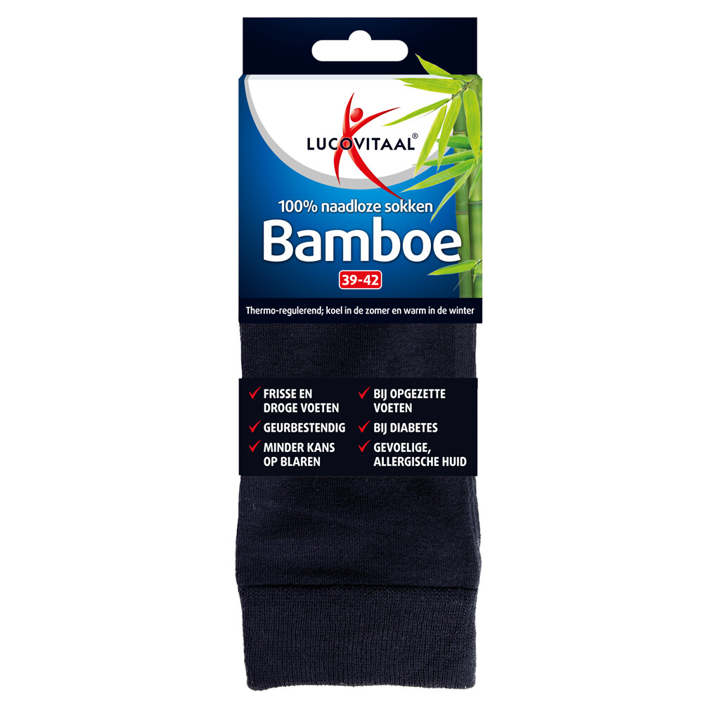 Lucovitaal Bamboe Sok Lang Blauw Maat 39-42 1 paar