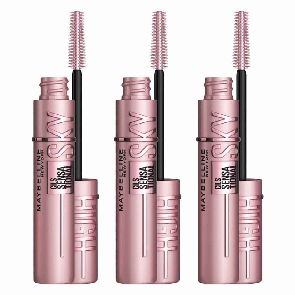 3x Maybelline Lash Sensational Sky High Mascara Very Black - Zwart 7