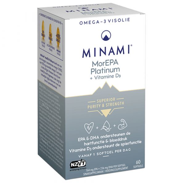 2x Minami MorEPA Platinum Omega-3 plus vitamine D 60 capsules