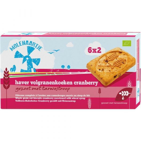 6x Molenaartje Haverkoeken Cranberry Bio 240 gr