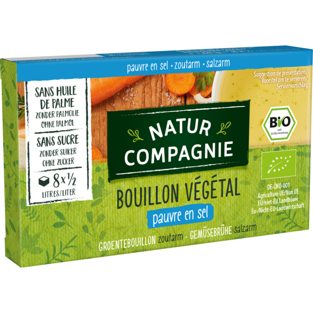 Natur Compagnie Groentebouillon zonder Zout Bio 8 stuks