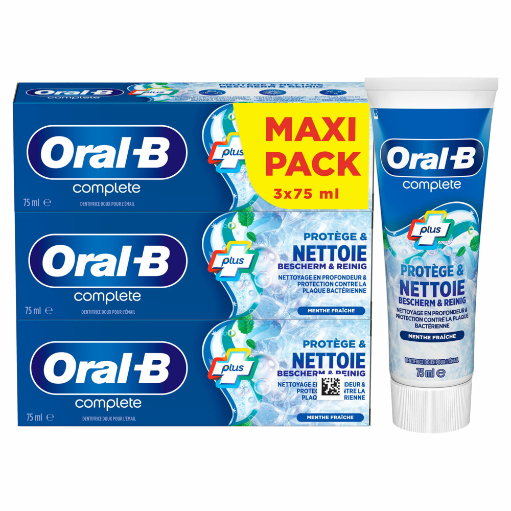 1+1 gratis: Oral-B Tandpasta Complete Protect&Clean 3 x 75 ml