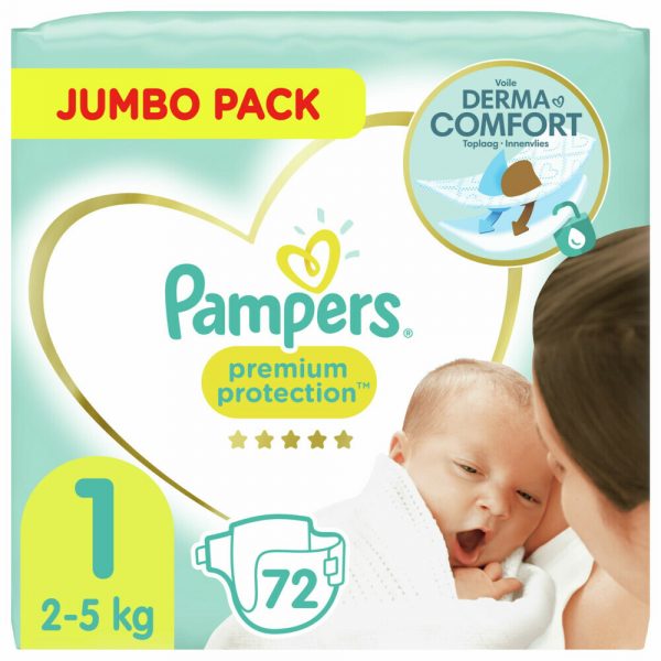 3x Pampers Premium Protection Luiers Maat 1 (2-5kg) 72 stuks