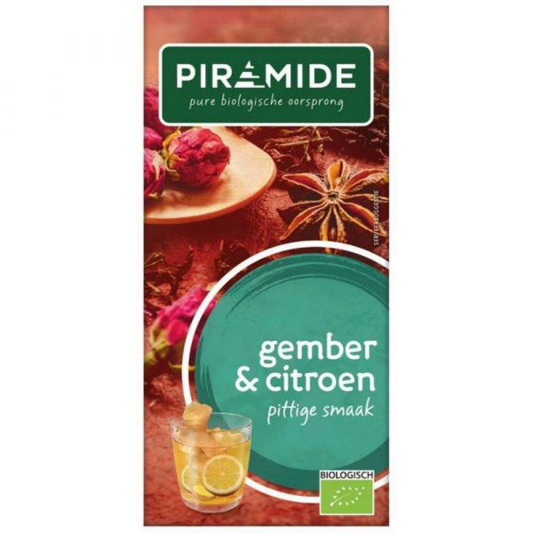 Piramide Biologische Theezakjes Citroen en Gember 45 gr