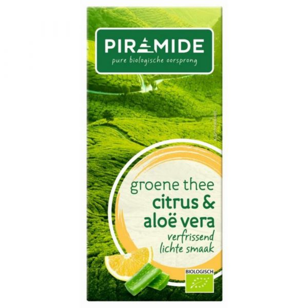 6x Piramide Groene Thee Citrus en Aloë Vera 20 stuks