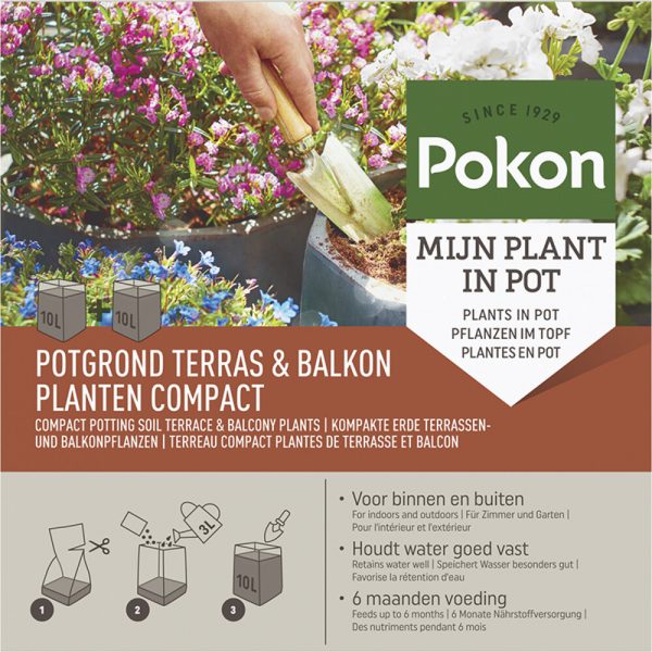 Pokon Kokos Potgrond Terras&Balkon Compact 20 liter