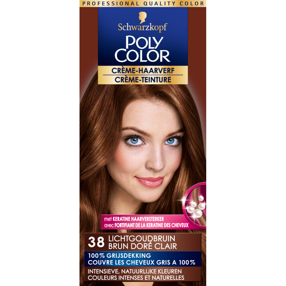 Poly Color Créme Permanente Haarverf 38 Licht Goudbruin 90 ml