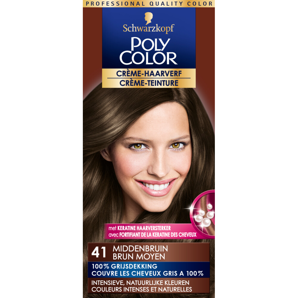 Poly Color Créme Permanente Haarverf 41 Middenbruin 90 ml