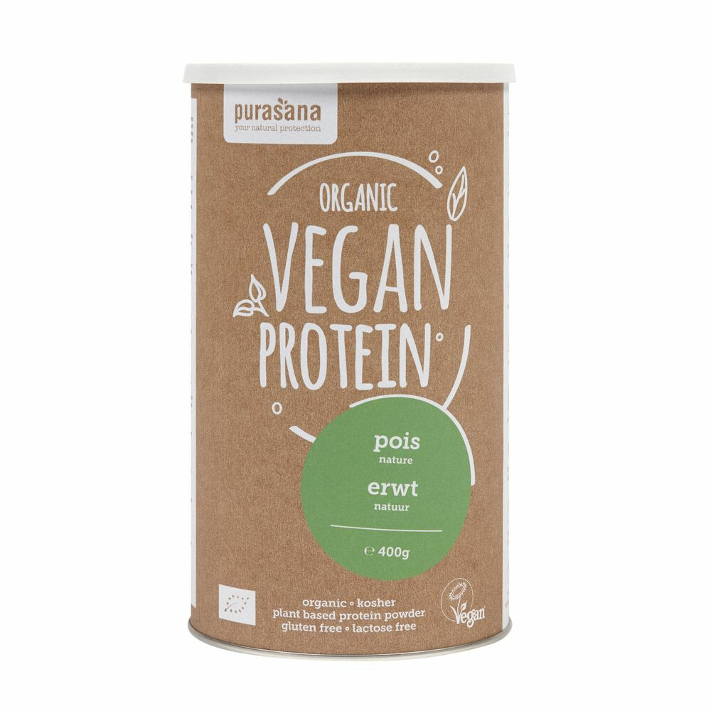 6x Purasana Vegan Proteine Erwt Natuur Bio 400 gr