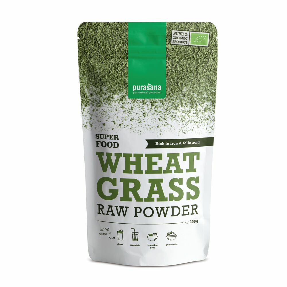 6x Purasana Wheat Grass Powder Bio 200 gr