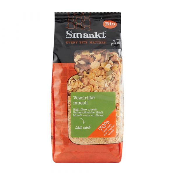 Smaakt Less Carb Muesli Vezelrijk Biologisch 500 gr