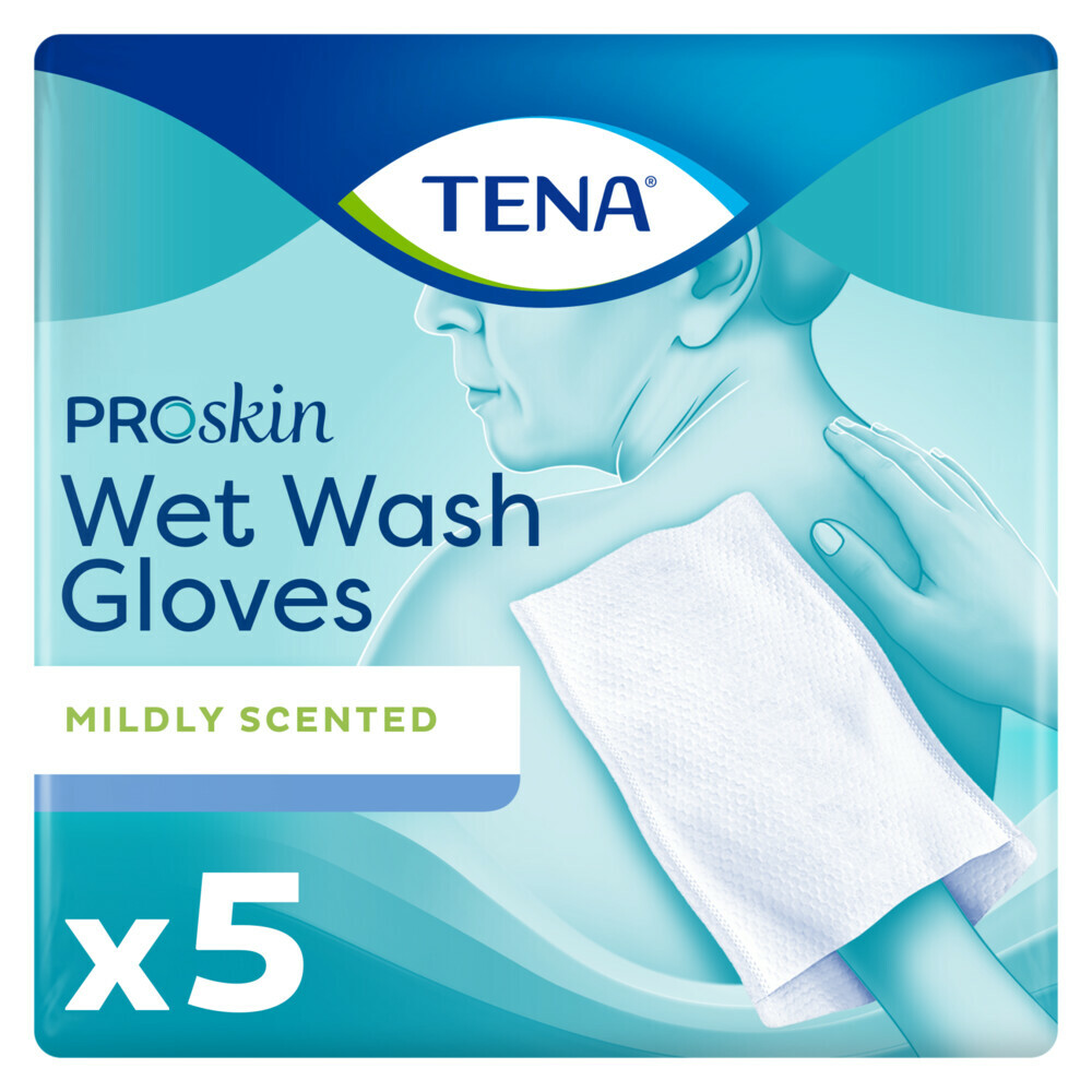 TENA Wet Wash Glove Mild Geparfumeerd 5 stuks