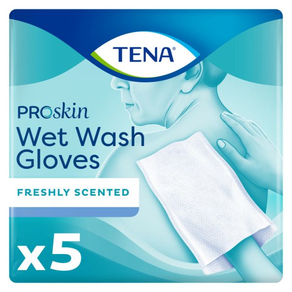 TENA Wet Wash Handschoen Frisse Geur 5 stuks