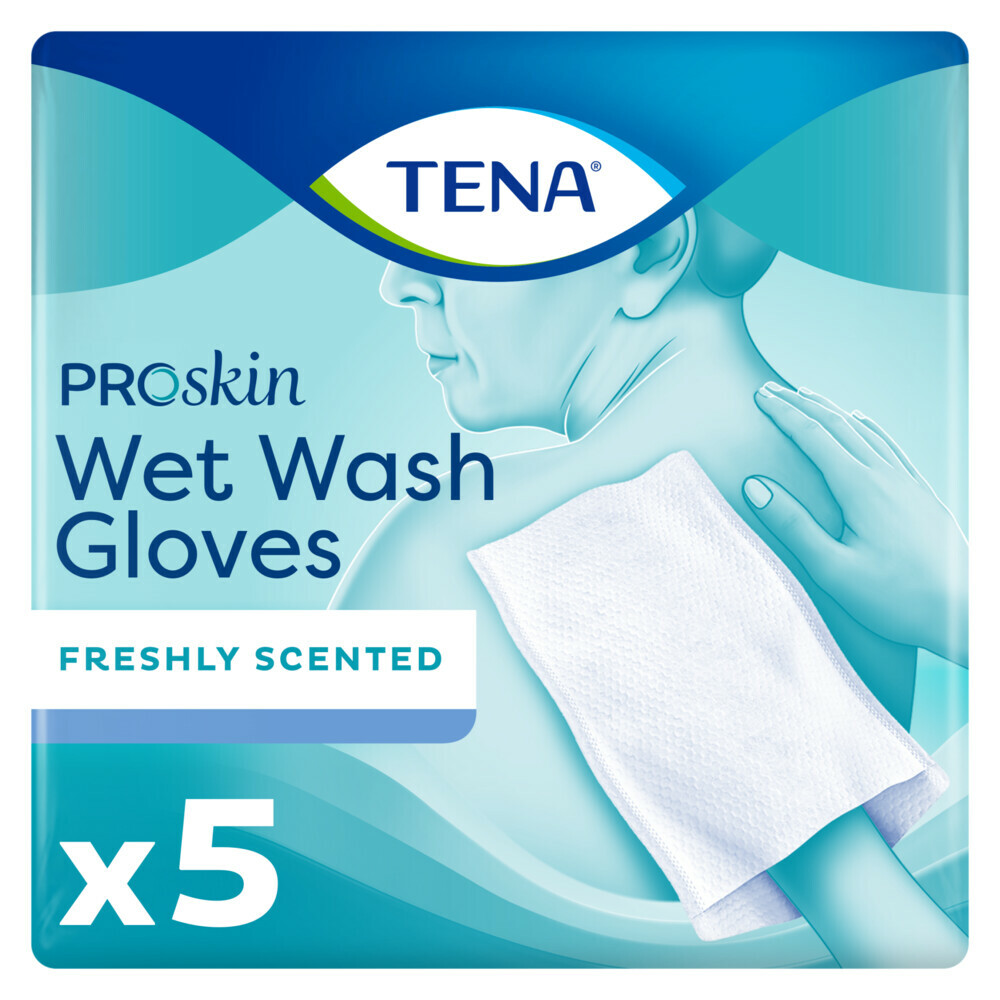 TENA Wet Wash Handschoen Frisse Geur 5 stuks