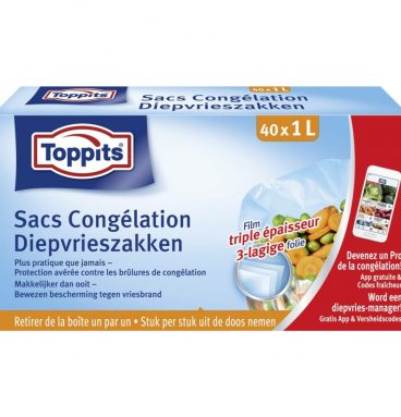 10x Toppits Diepvrieszakjes 1 liter 40 stuks