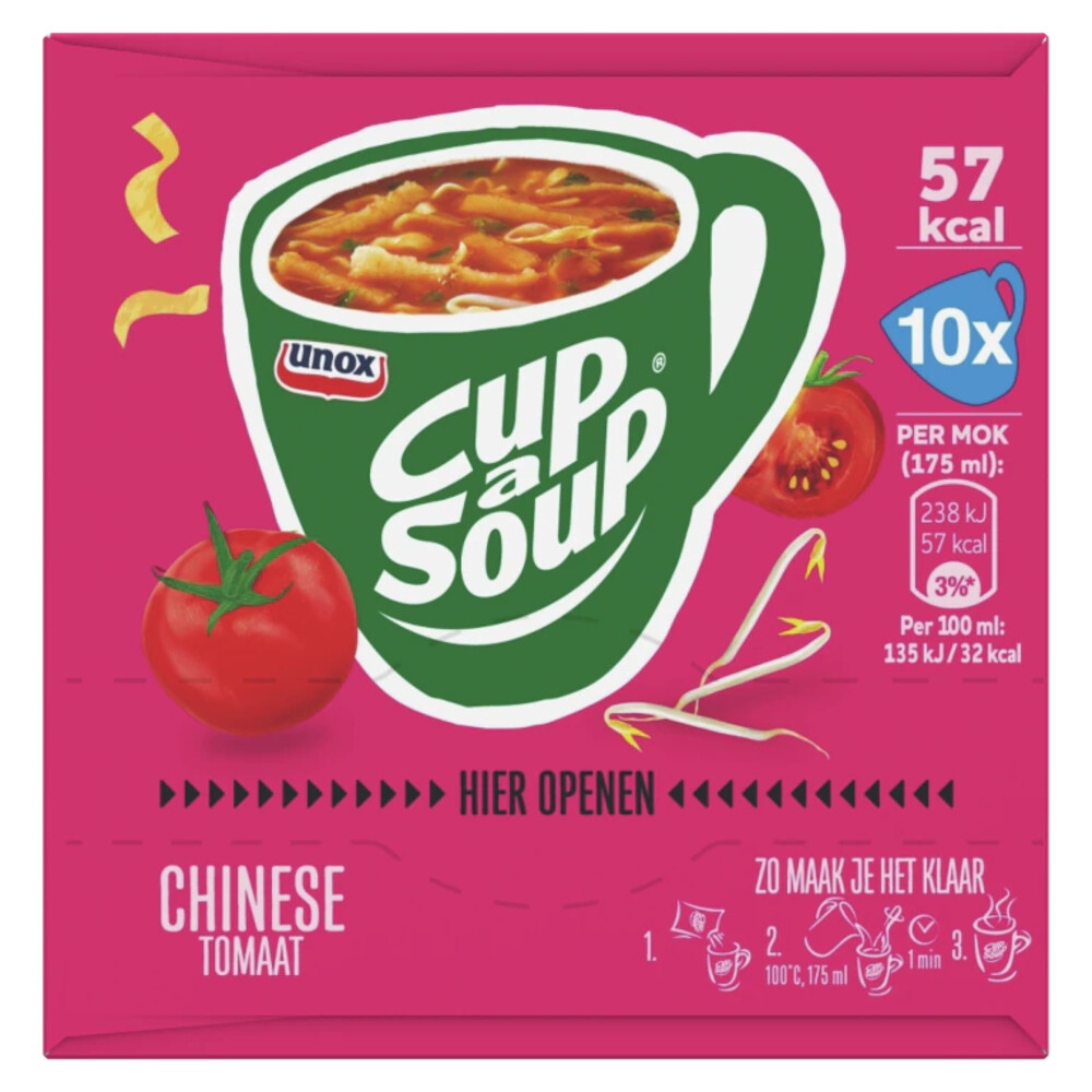 12x Unox Cup-a-Soup Chinese Tomaat 3 x 175 ml