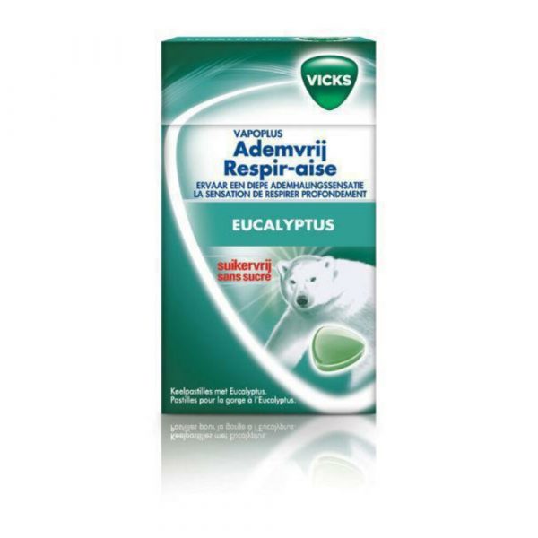 6x Vicks Ademvrij Eucalyptus Suikervrij 40 gr