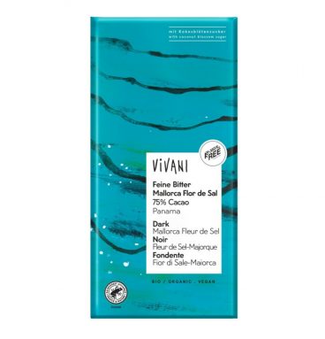 6x Vivani Chocoladereep Puur Zeezout 80 gr