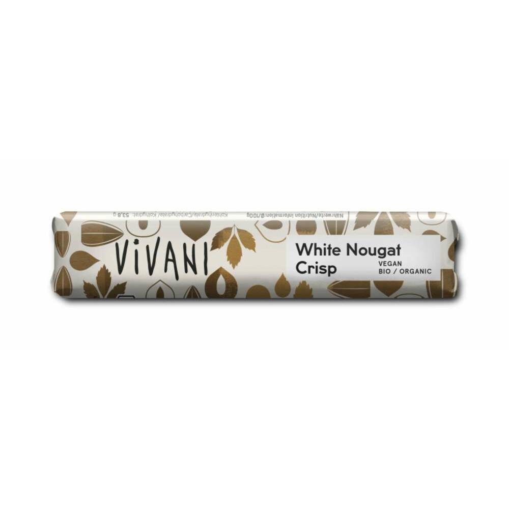 Vivani Chocoladereep Wit Nougat Crisp 35 gr