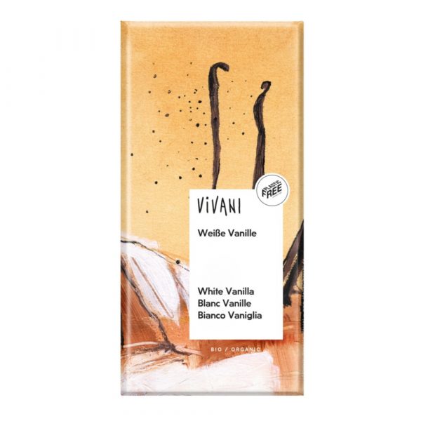 Vivani Chocoladereep Wit Vanille 80 gr