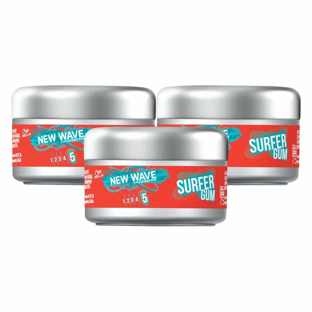 3x Wella New Wave Ultimate Effect Surfer Gum 75 ml