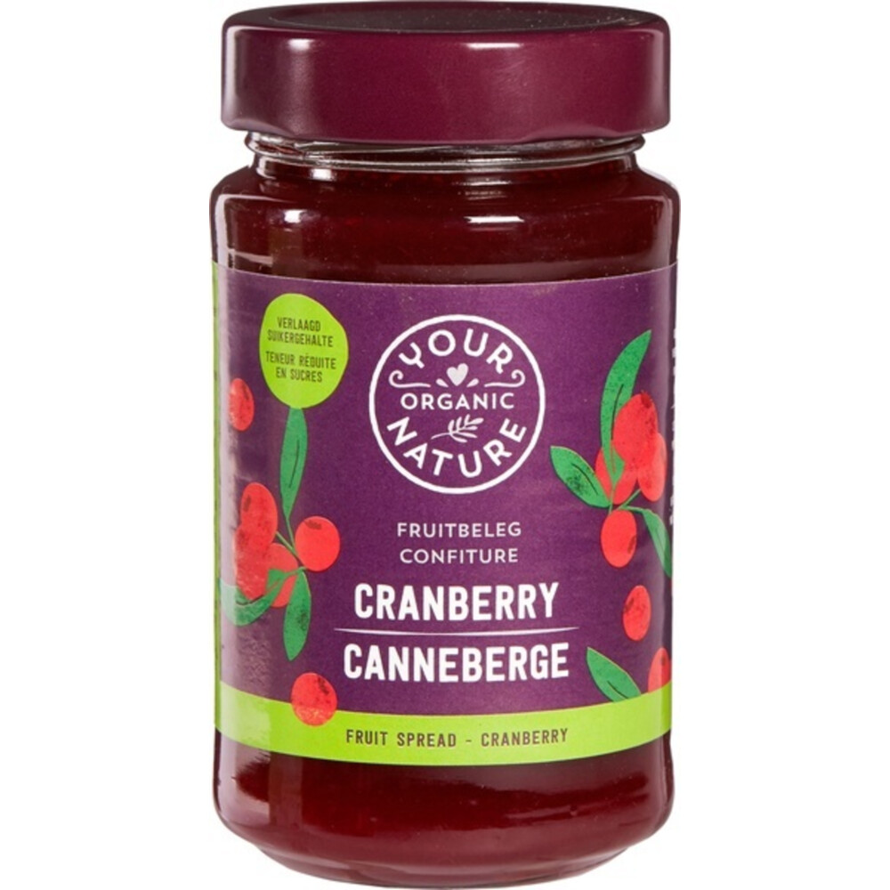 Your Organic Nature Fruitbeleg Bio Cranberry 250 gr