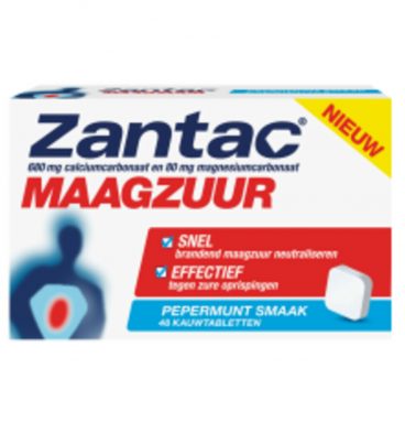 Zantac Maagzuur Kauwtabletten Pepermunt 48 tabletten