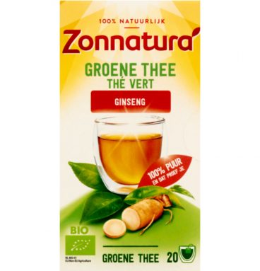 Zonnatura Groene Thee Bio Gingseng 20 stuks