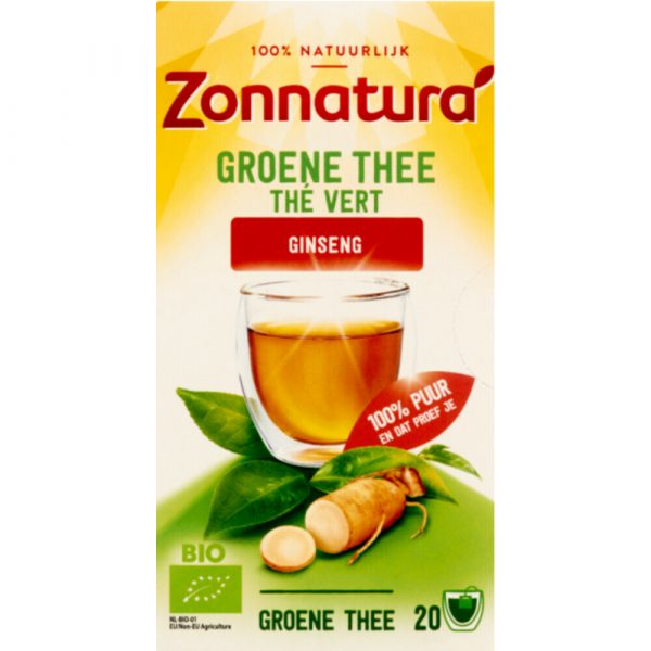 Zonnatura Groene Thee Bio Gingseng 20 stuks