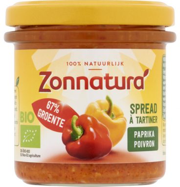 Zonnatura Groentespread Paprika Biologisch 135 gr