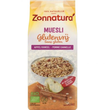 Zonnatura Muesli Appel Kaneel Glutenvrij 375 gr