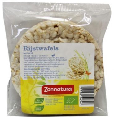 6x Zonnatura Rijstwafels Naturel Duo Biologisch 13.5 gr