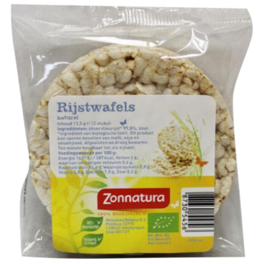 6x Zonnatura Rijstwafels Naturel Duo Biologisch 13.5 gr