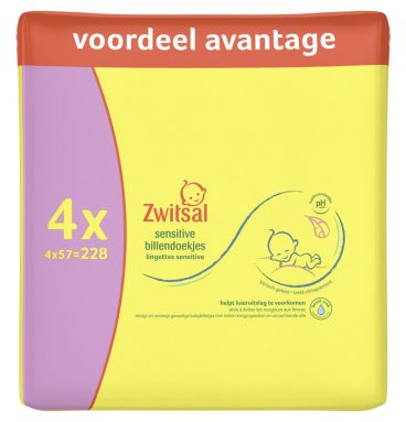 Zwitsal Billendoekjes Sensitive 4 x 57 = 228 stuks