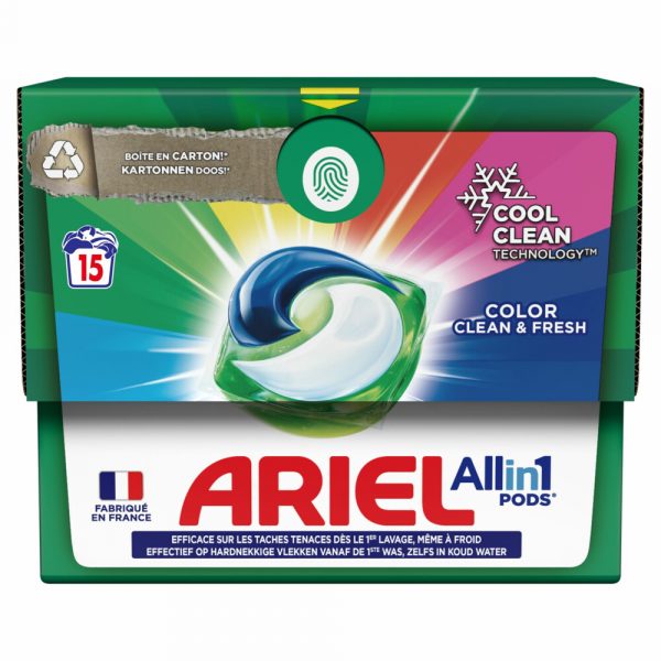 2e halve prijs: Ariel All-in-1 Pods Wasmiddelcapsules Color 15 stuks