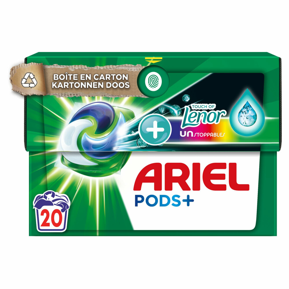 2e halve prijs: Ariel All-in-1 Pods Wasmiddelcapsules Color Lenor Unstoppables 20 stuks